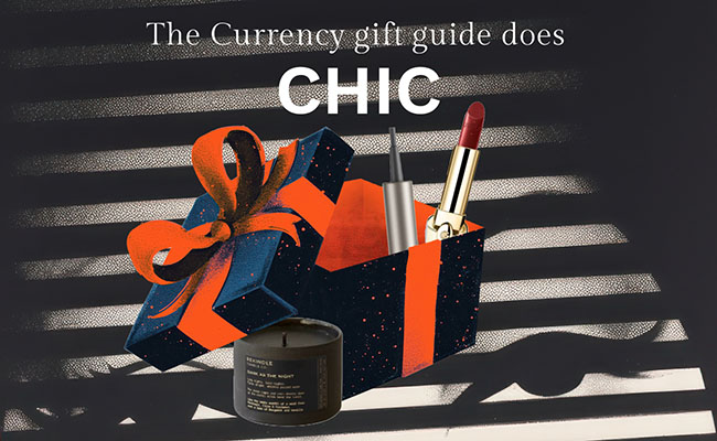 The cover image of the Currency gift guide to chic items for women