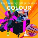 the cover image of Currency's gift guide of high colour items