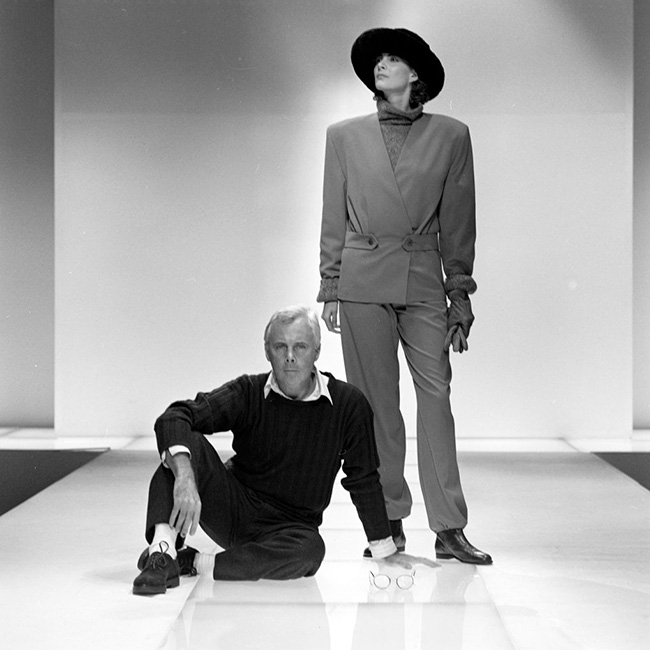 Valentino Garavani and Giorgio Armani