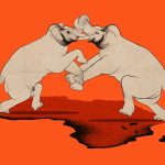 Africa, elephants fighting