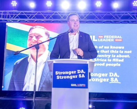 Cape Town Mayor Geordin Hill-Lewis announced his bid for Democratic Alliance (DA) federal leader position. (Photo by Gallo Images/ER Lombard)