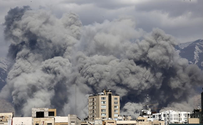Smoke rises in Tehran after a series of explosions on March 1. Picture: Fatemeh Bahrami/Anadolu via Getty Images.