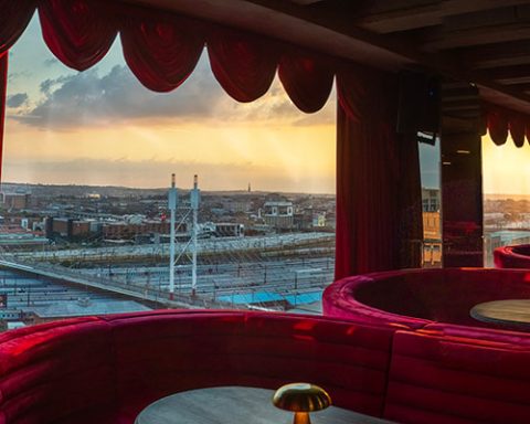 From Hugh’s, the Nelson Mandela Bridge and Joburg inner city. Picture: Ryan Enslin.