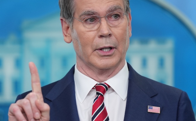 Treasury Secretary Scott Bessent speaks with reporters in the James Brady Press Briefing Room at the White House, Wednesday, April 15, 2026, in Washington. (AP Photo/Alex Brandon)