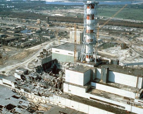 Chernobyl nuclear power plant a few weeks after the disaster. Chernobyl, Ukraine, USSR, May 1986. (Photo by Igor Kostin/Laski Diffusion/Getty Images)