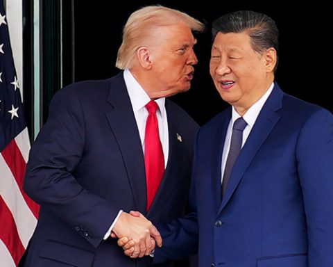 U.S. President Donald Trump and Chinese President Xi Jinping shake hands as they depart following a bilateral meeting at Gimhae Air Base on October 30, 2025 in Busan, South Korea. Andrew Harnik/Getty Images