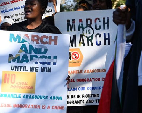 People protest against illegal immigration on May 20, 2026 in Durban, South Africa. Darren Stewart/Gallo Images via Getty Images