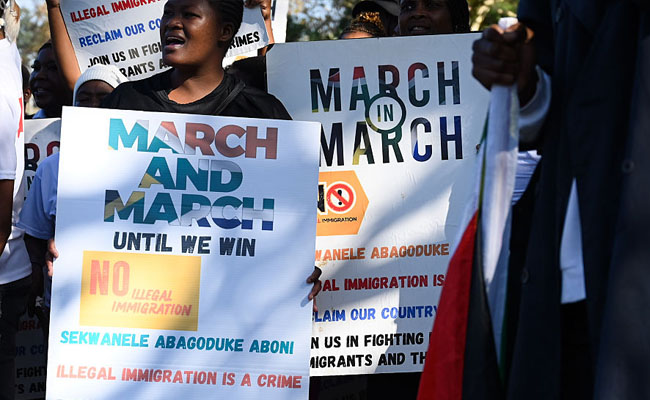 People protest against illegal immigration on May 20, 2026 in Durban, South Africa. Darren Stewart/Gallo Images via Getty Images
