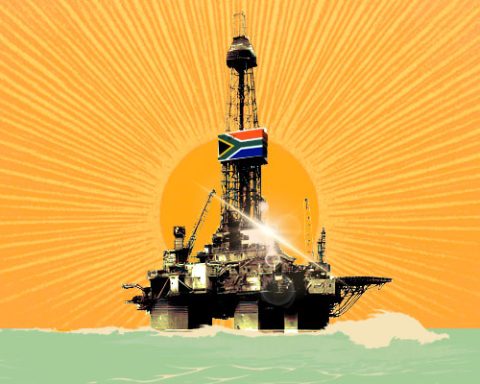 Sunny oil rig