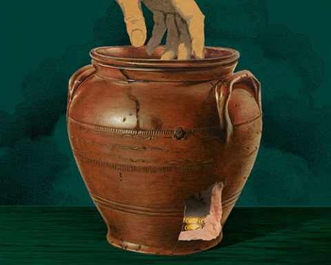 Dipping into pot