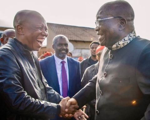 Their last known encounter: Jacob Zuma and an MK Party delegation visit Julius Malema's family home in Seshego, Polokwane, on March 20 2026 to offer condolences on the death of his aunt. Source: EFF (Facebook)