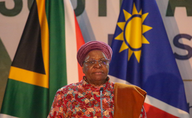 Namibian president Netumbo Nandi-Ndaitwah at the Namibia-South Africa Binational Commission
